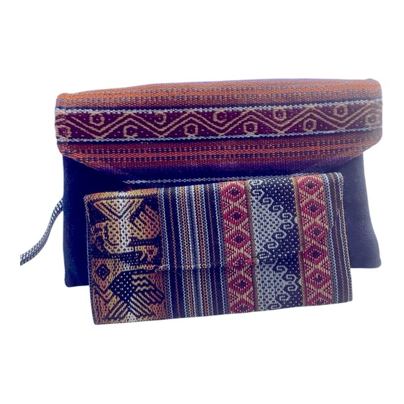 Handmade Handbags - Stuffed Clutch Bag and Matching Wallet